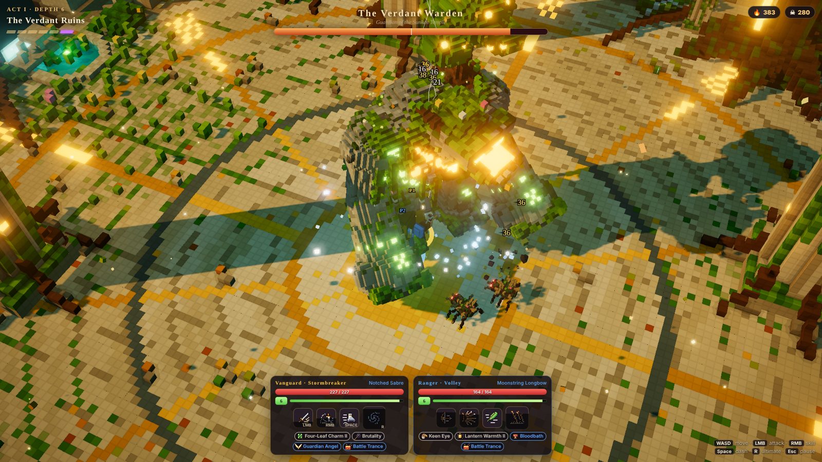 Heroes facing the Verdant Warden boss